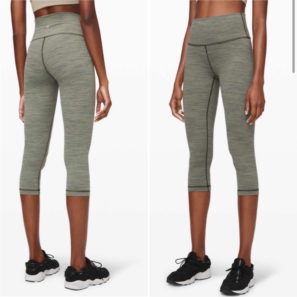 Lululemon Wunder Under Crop (High-Rise) Luxtreme 21"  Sage Dark Olive Size 6